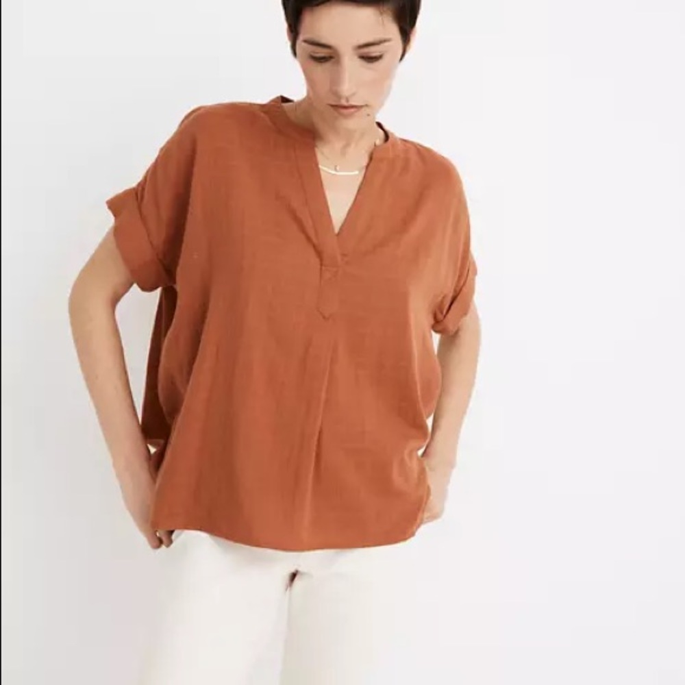 Madewell Lakeline popover in textural plaid